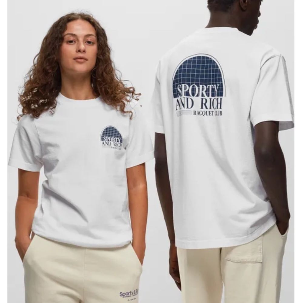 Sporty & Rich White 'Racquet Club' T-Shirt
